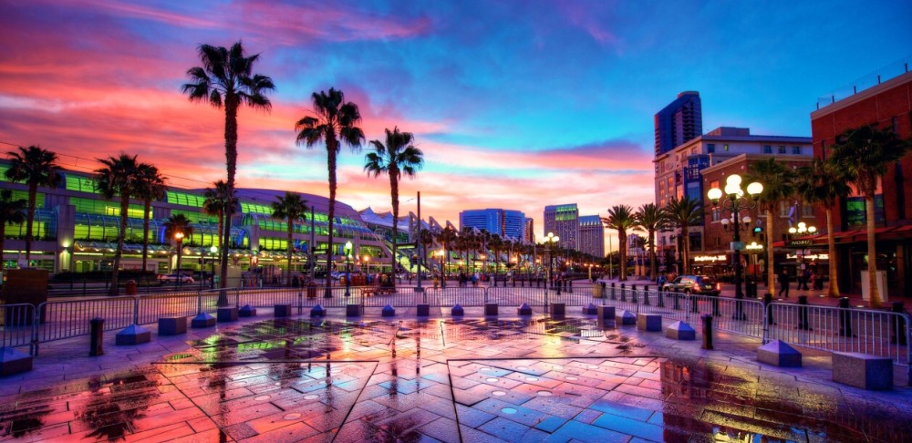 San Diego Convention Center at sunset