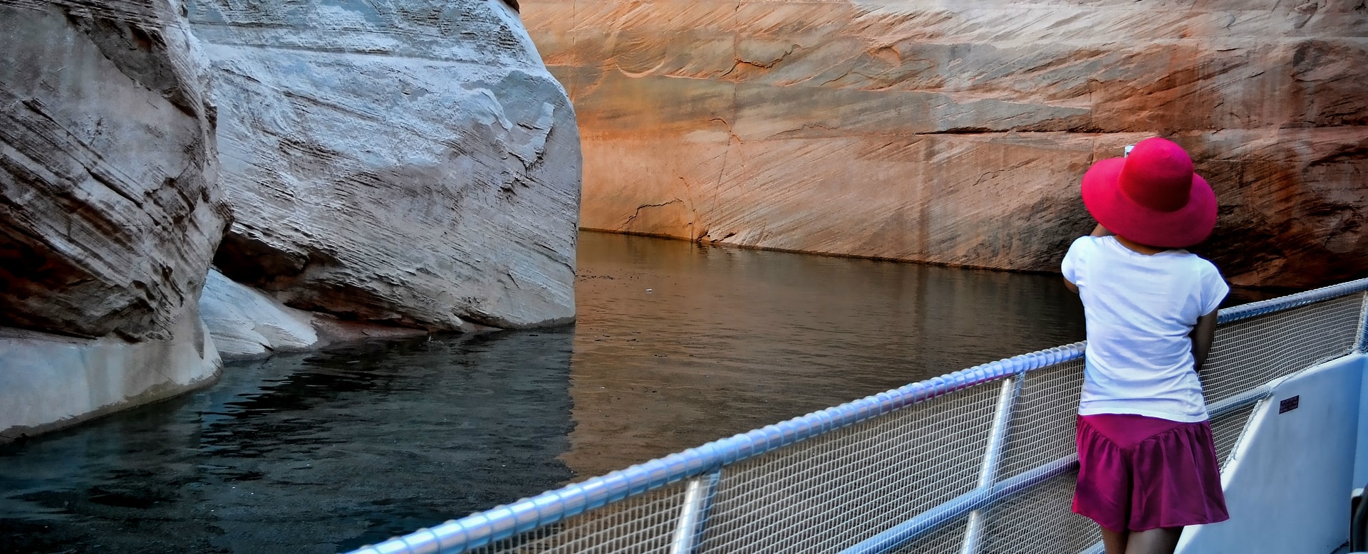 Lake Powell Resort - woman on boat tour